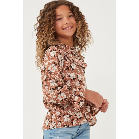 Lexi Floral Print with Sweet Ruffle Collar and Button Detail XL - Picture 2 of 6